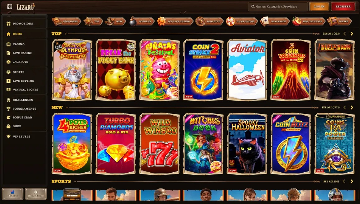 Lizaro Casino Spelaanbod 